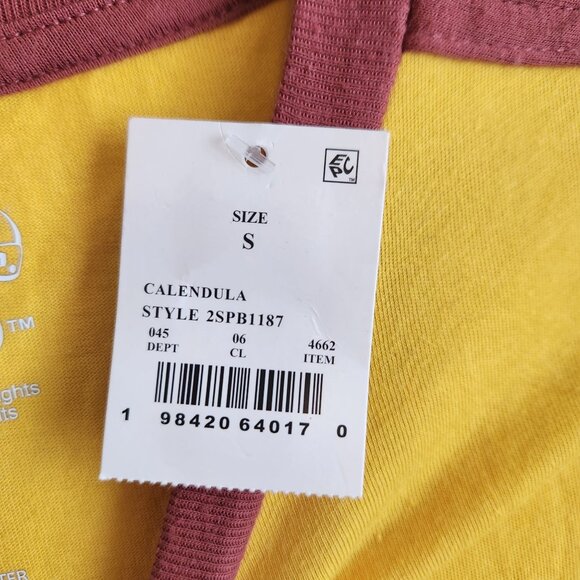 SpongeBob SquarePants Yellow & Brown Graphic Ringer Tee Shirt Cowboy Size S NWT - Picture 4 of 7